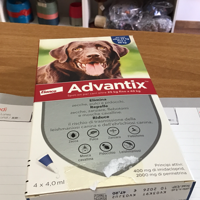 ADVANTIX SPOT ON PER CANI ELIMINA PULCI ZECCHE E PIDOCCHI TAGLIA GRANDE 25 FINO A 40KG 4007221046455