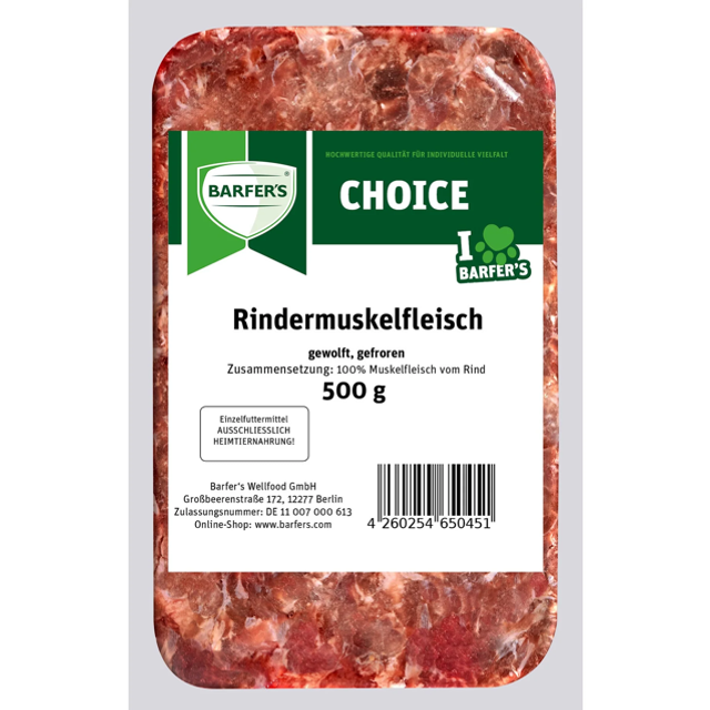 Rinder-Muskelfleisch gewolft