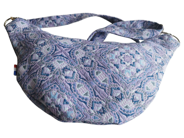 Sac banane en tissu jacquard multicolore de parme