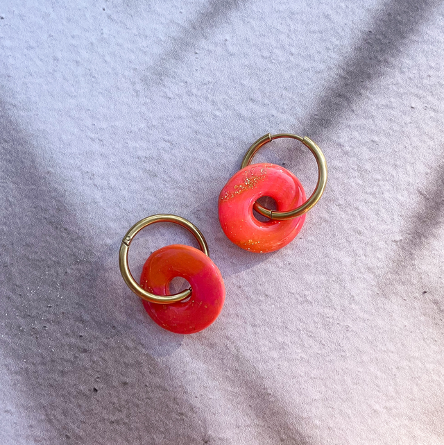 Boulon rose orange (sans créoles)