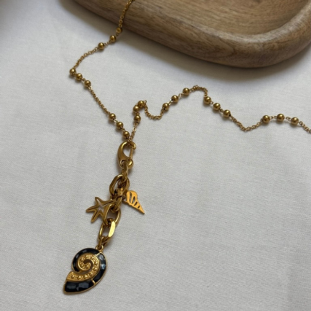 Collier long, multi pampille, theme mer