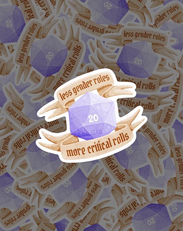 Sticker Less Gender Roles More Critical Rolls