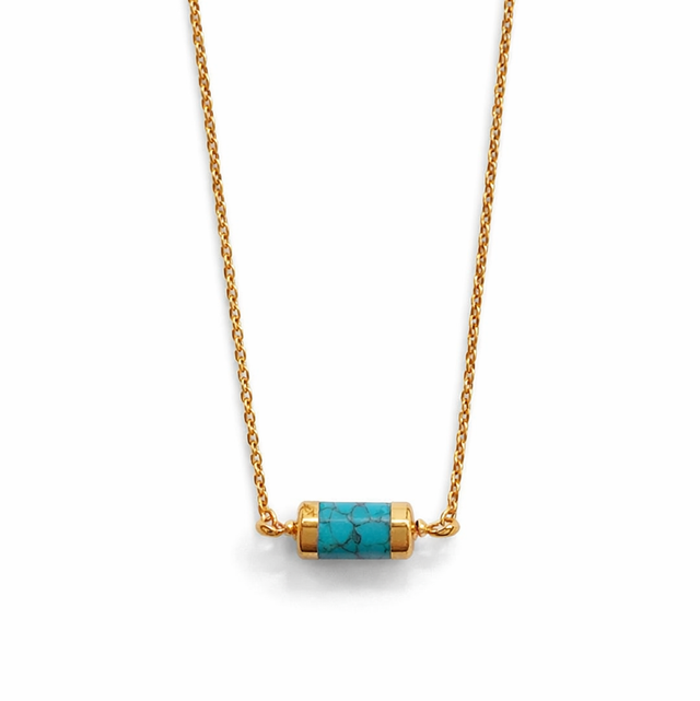 Cadena acero dorado turquesa 