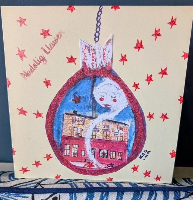 Art Christmas Card Medina Aberystwyth Creative Cats by Wendy