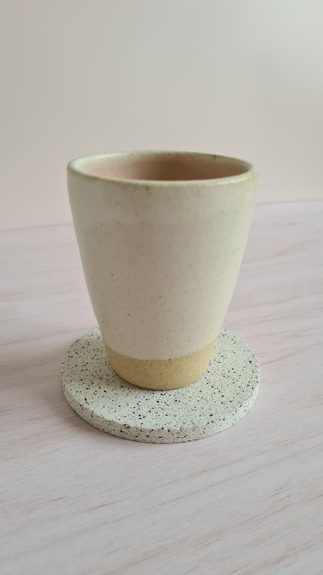 Dessous de tasse – Blanc moucheté 