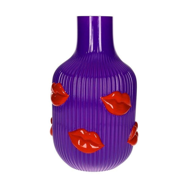 L´amour, Vase, H(30cm), Lippen, lila, gs
