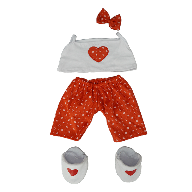 Abito Cuore Rosso con Pantofole - 3099