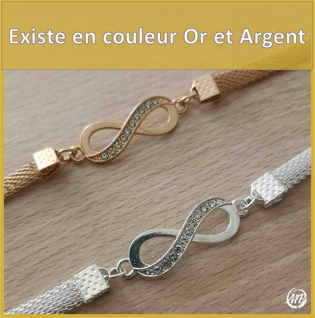 Bracelet de biceps Infini éclatant Argent