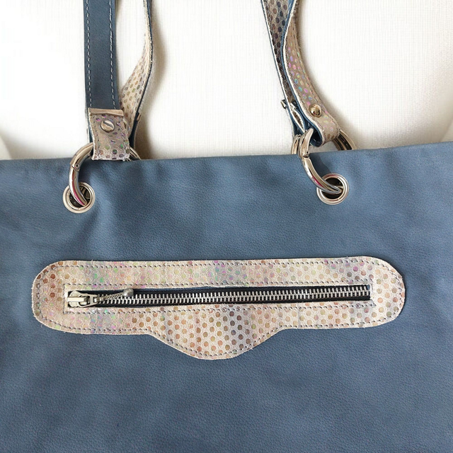 Cabas Luxe Réversible Cuir Véritable 2-en-1 .Créateur Français Fait Main.Sac Fourre-tout Fantaisie Haut de Gamme MELIBAG