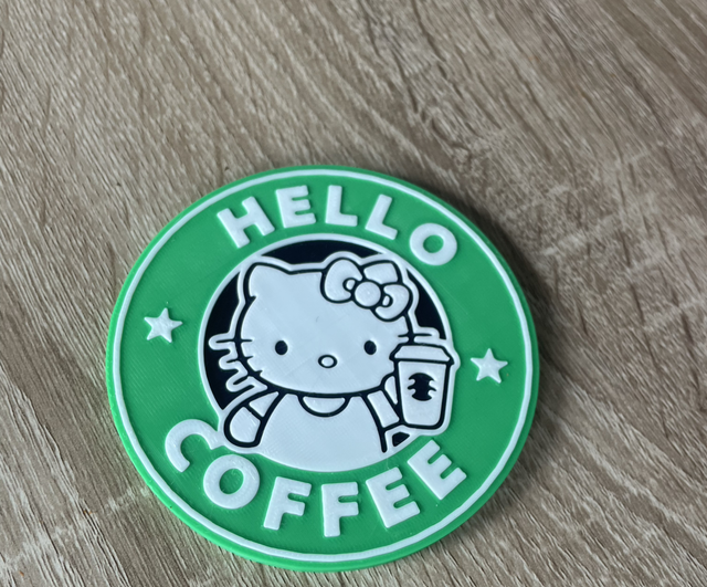 Hello Coffee Coaster – Cute & Quirky Hello Kitty-Inspired Design