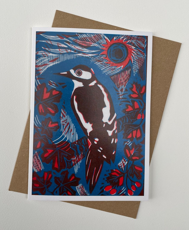 Woodpecker, greetings card