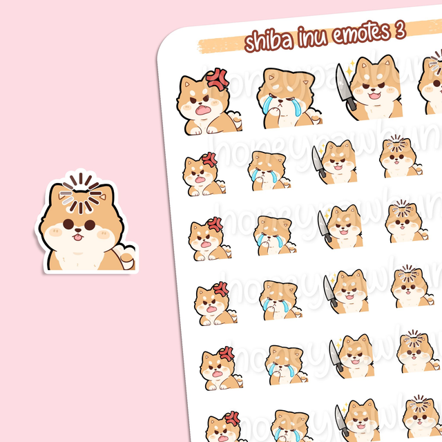 Shiba Inu Emotes No. 3 Sticker Sheet - ST2317