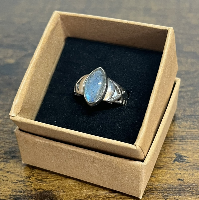 Bague en argent et Labradorite - Taille 61