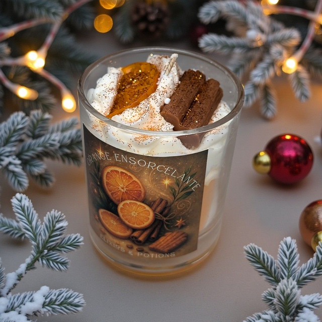 Bougie parfumée gourmande "Orange Ensorcelante" (orange cannelle)