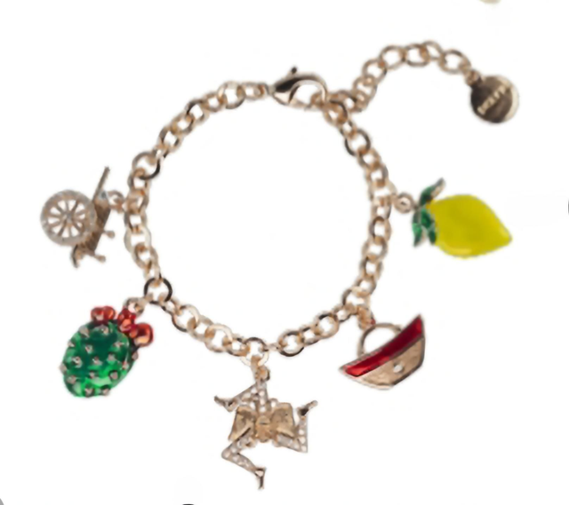 Bracciale sicily in 5 charme rosa 