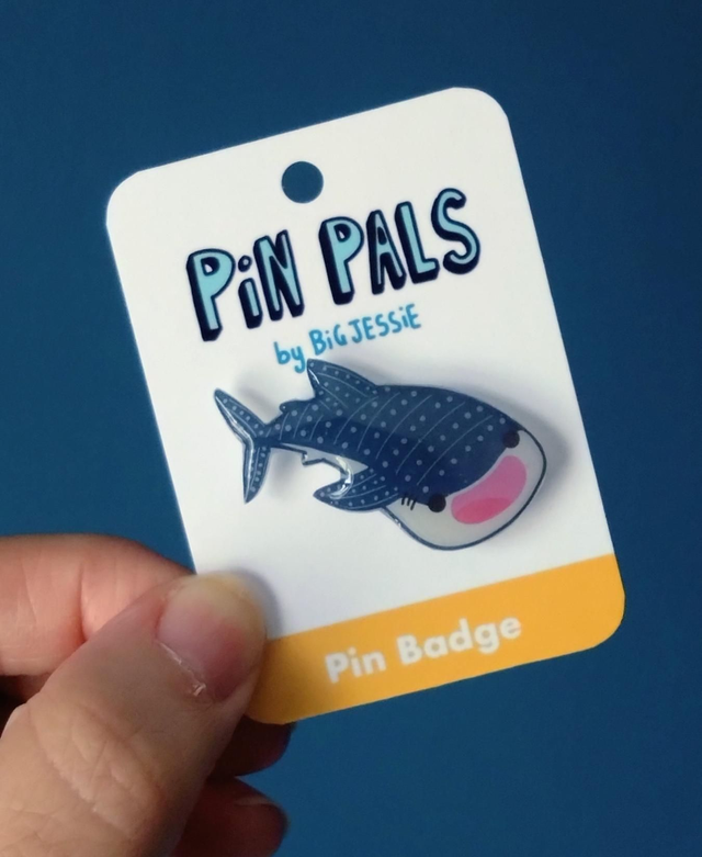Whale shark pin badge