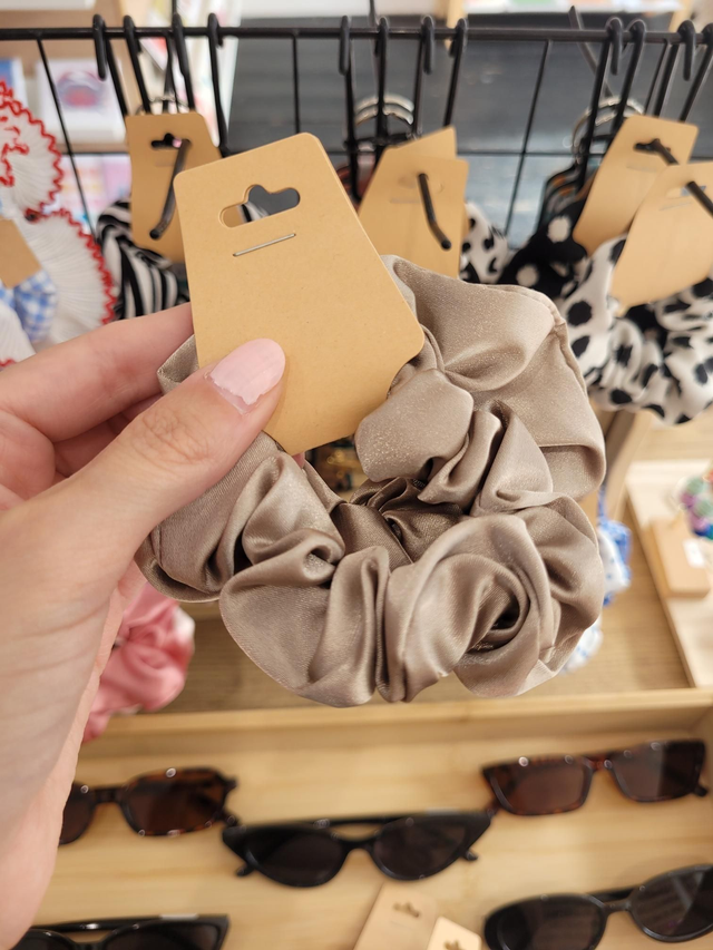 Satin scrunchie duo - Gold - HE-004