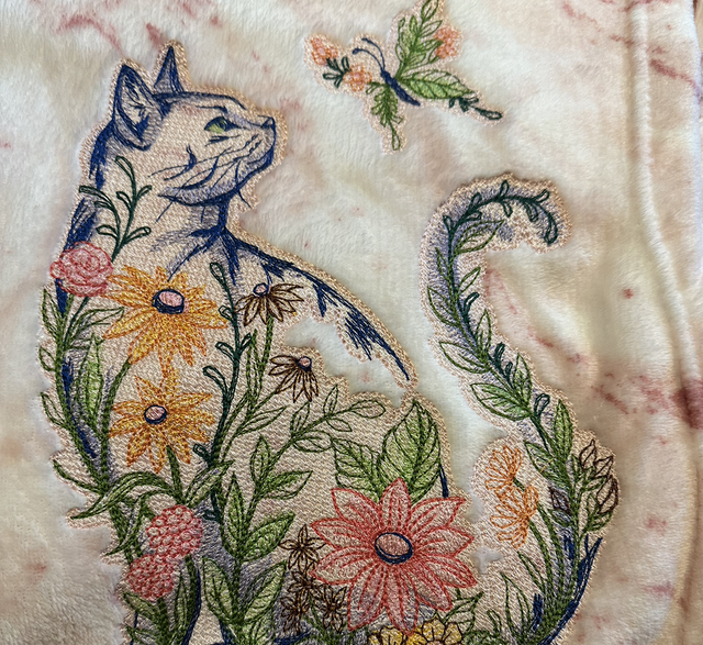 Blanket -Floral Cat and Butterfly  