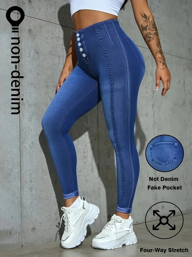 Women's Imitation Denim Print Leggings
