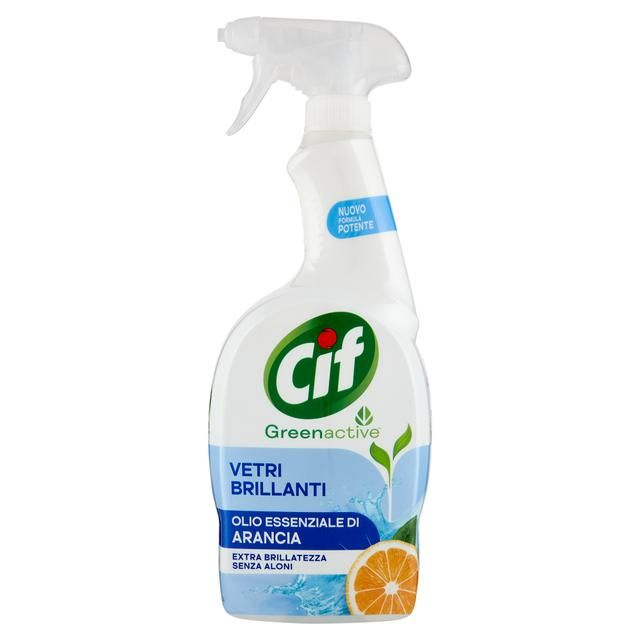 Cif Greenactive Vetri Brillanti ,Olio Essenziale Di Arancia 650 Ml