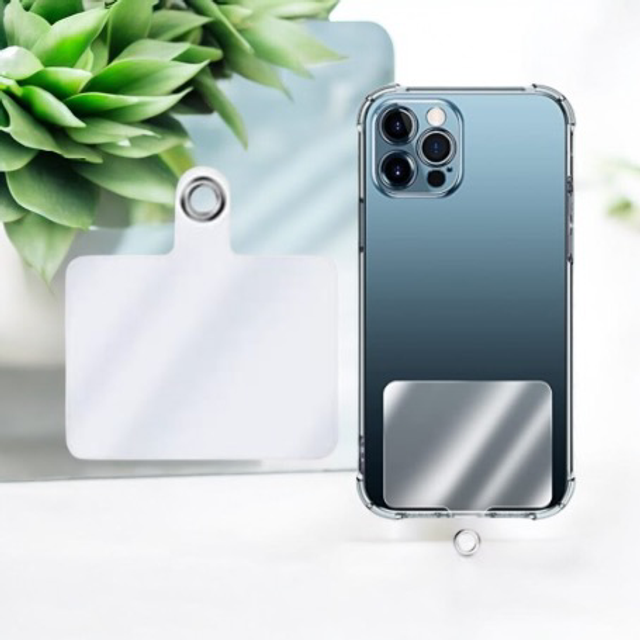 Patch Universel pour Lanière de Téléphone avec Anneau en Métal - Transparent