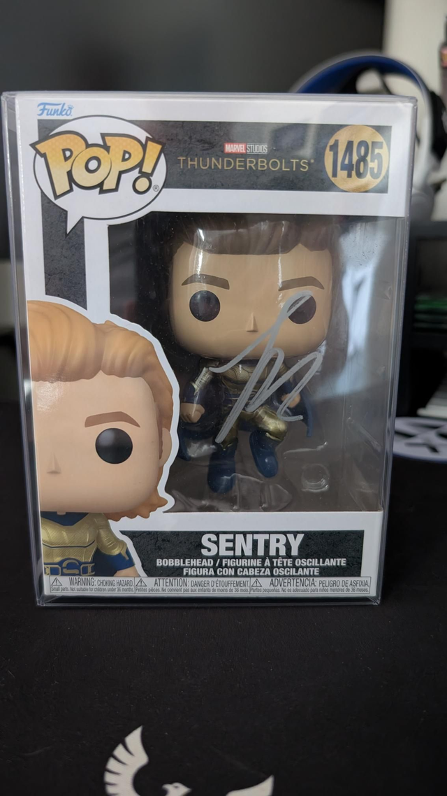 Funko Pop Marvel Thunderbolts Sentry 1485 Signed by Lewis Pullman with SWAU Authentication 
