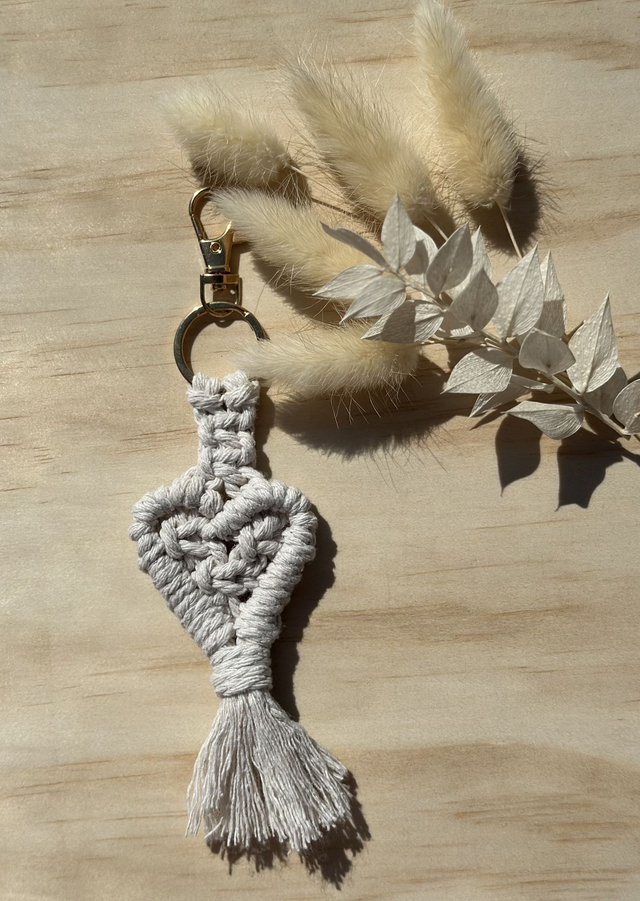 Porte-clé COEUR - Naturel