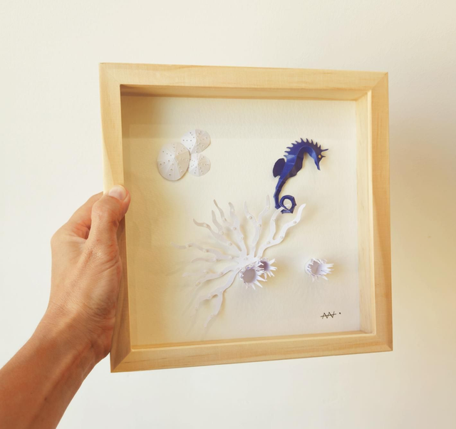 Hippocampe et récif blanc