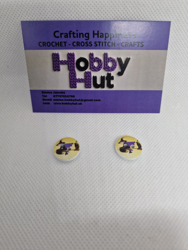 Halloween Witch on a broom Buttons