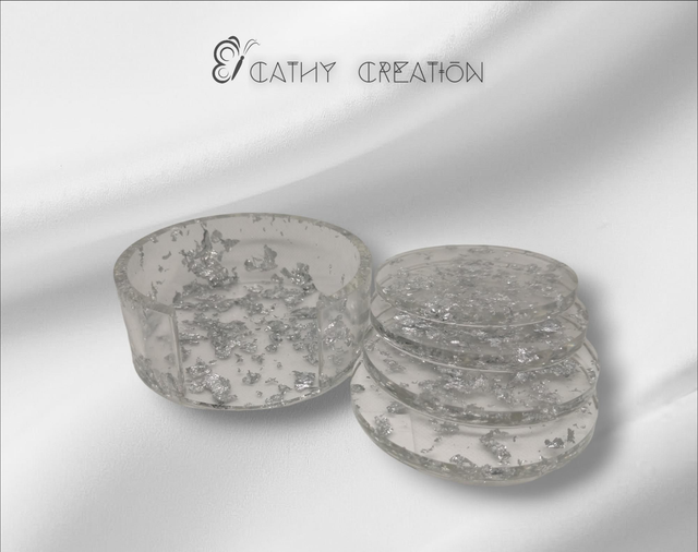 Lot de 4 sous verre avec rangement 