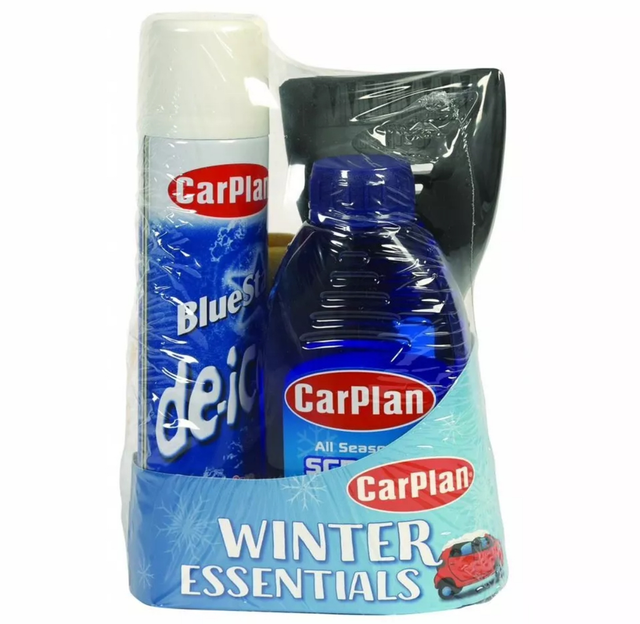 Car Plan WINTER ESSENTIAL CAR CARE TRAVEL KIT -DE-ICER, ICE SCRAPER, SCREEN WASH * Free VIZ ref2024