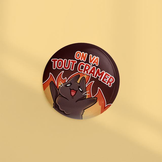 🆕 Badge 44mm ON VA TOUT CRAMER / AGENT DU CHAOS