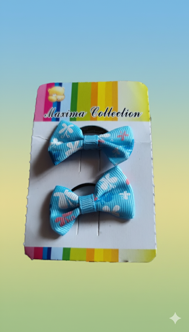 Elastiques avec nœud bleu