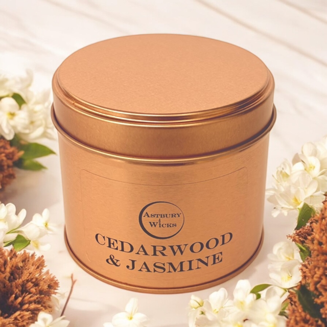 Cedarwood &amp; Jasmine Soy Wax Candle ~ 165g