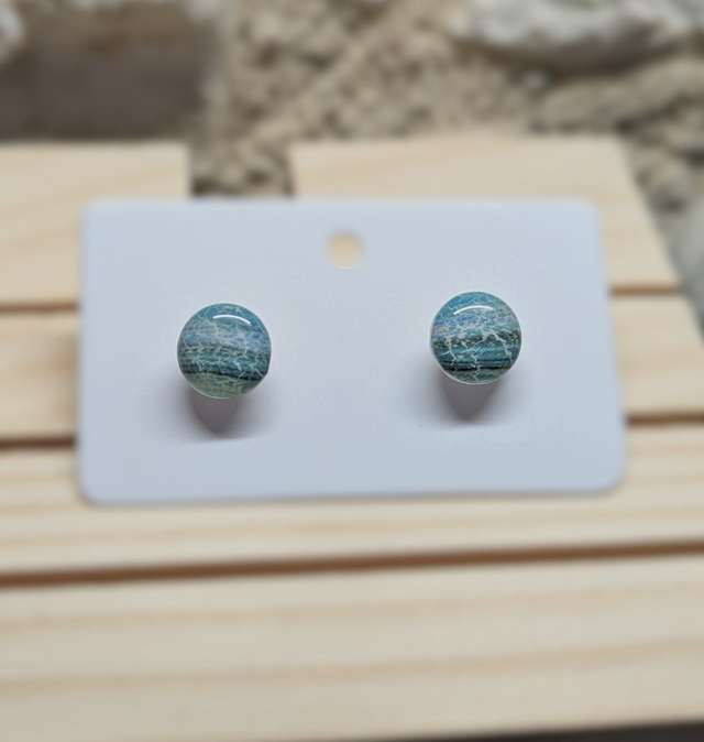 Boucles d'oreilles petite puce Océan