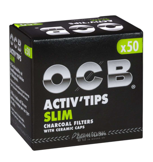 030 | OCB Activ Tips Slim 7mm Aktivkohlefilter 50 Stk.