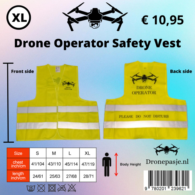 Drone veiligheids vestje Geel 