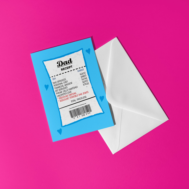 Priceless Dad Receipt - Dad Birthday/ Father&#039;s Day Card