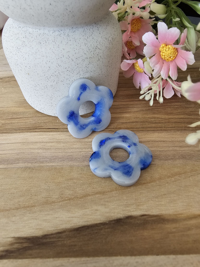 🏵️​FLOWER POP interchangeable Gris paillettes Bleue🏵️