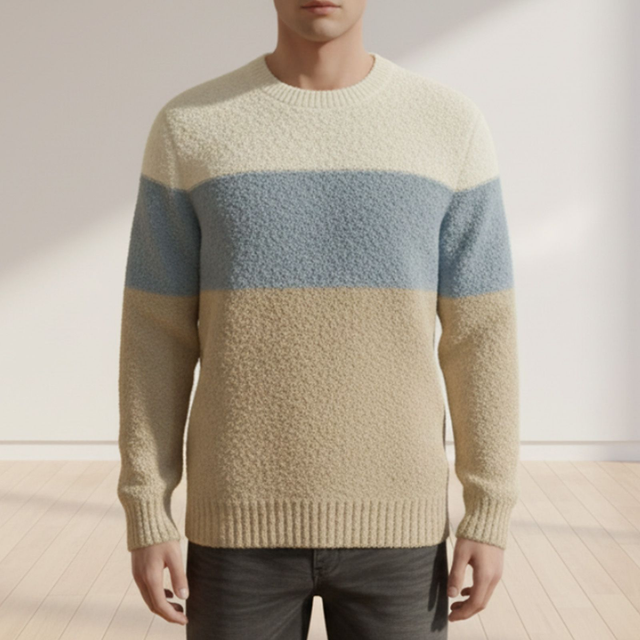 Maglione invernale fasce multicolor