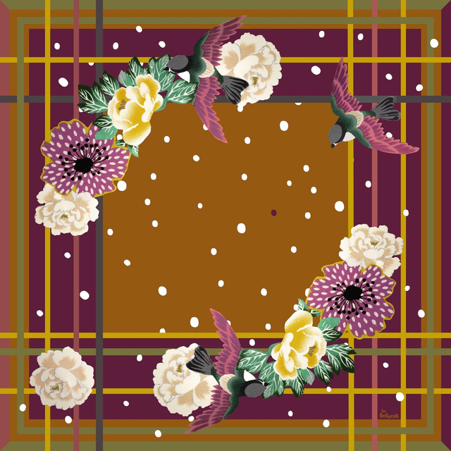 Foulard CARRÉ - Laine, Soie et Cachemire - Ecureuil