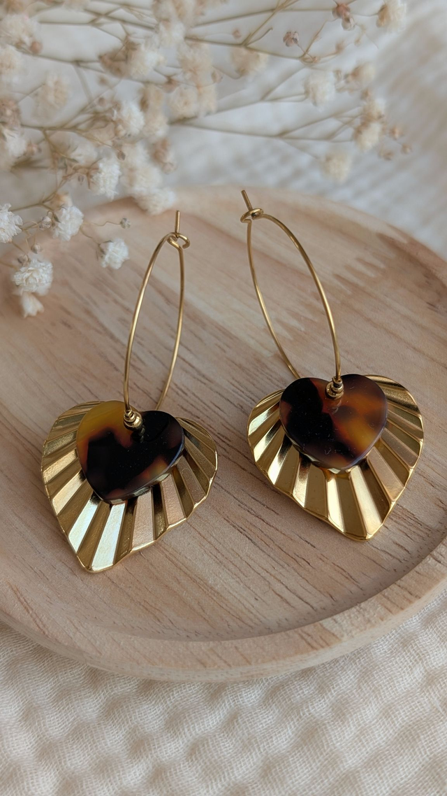 Créoles ALMA tortoise/ écaille de tortue