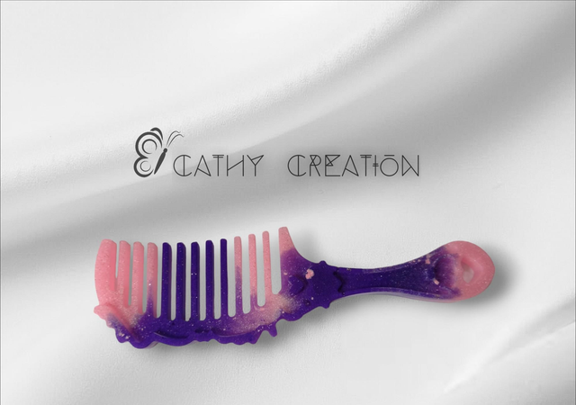 Peigne violet et rose 