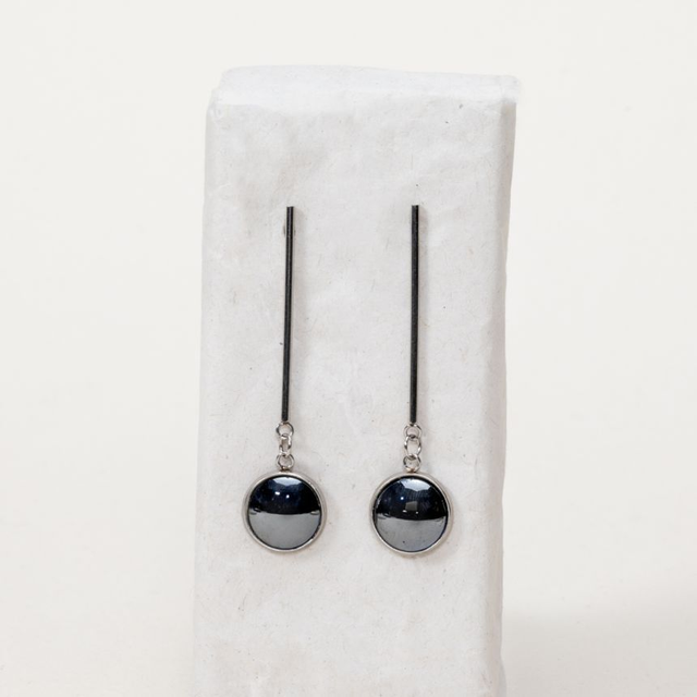 Boucles d'oreilles Xena - Hématite