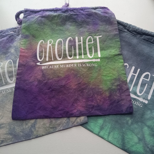 Project bag - Crochet because murder is wrong