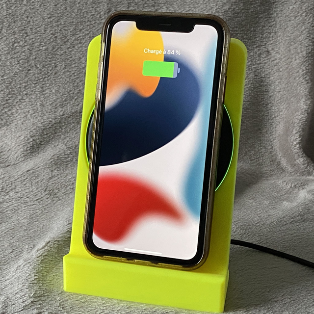 Support de téléphone JAUNE compatible chargeur induction