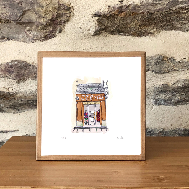 Ozevou boutique – Vintage French Shop Art Print