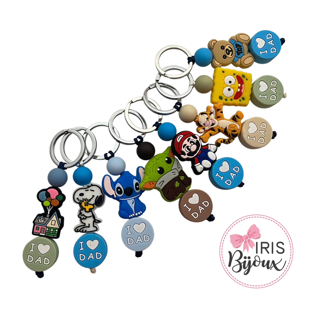 Portachiavi I ❤️ Dad personaggi misti 