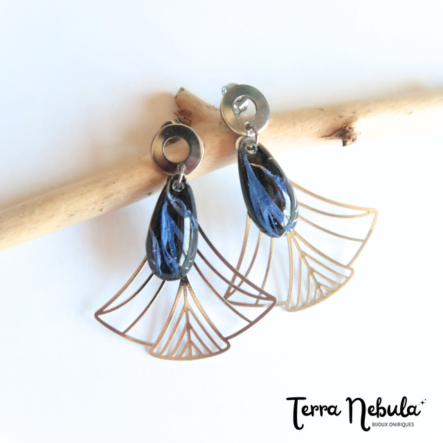 Boucles d&#039;oreilles fleuries Centaurée | BO019