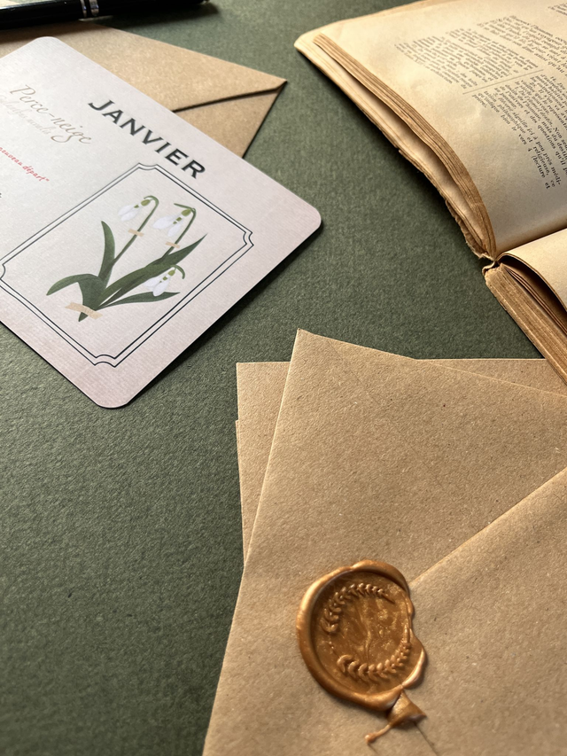 Carte 01. Janvier, le Perce-neige